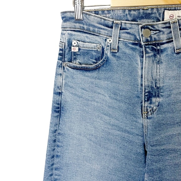 AG Adriano Goldschmied Saige Wide Leg Fray Crop High Rise Jeans - Picture 4 of 9